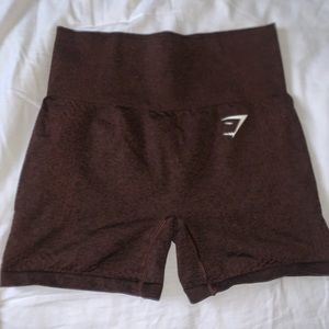 GYMSHARK VITAL SEAMLESS CHERRY BROWN MARL SHORTS SIZE S